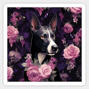 Basenji And Roses Sticker